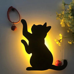 LED Animal Dog Cat Night Light Kitten Smart Sound Sensor Control Wall Lamp Home Corridor Balcony Night Lamp Baby Kids Sleep Lamp - Dreamy-Designs Store Online