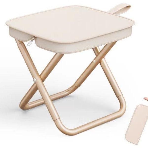 Outdoor Folding Pocket Stool Portable - Compact Seating Solution (Metal, Khaki/Black, Small/Large) - Dreamy-Designs Store Online