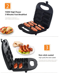 Home Hot Dog Roast Sausage Frying Machine (Non-Stick, 750W) - Electric Kitchen Gadget for Quick and Easy Hot Dog Preparation (220V, 50-60Hz) - Dreamy-Designs Store Online