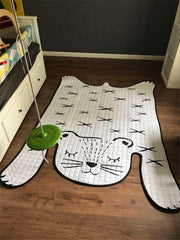 Soft Cotton Baby Play Mat / Kids Carpet / White Tiger Plush Rug (L: 130x190cm, S: 100x140cm) - Decorative Floor Mat for Living Room & Children's Development - Dreamy-Designs Store Online