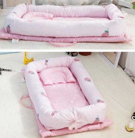 Cozy Cotton Baby Bed: Safe Sleep for 0-24 Months | 90*55*15 cm - Dreamy-Designs Store Online