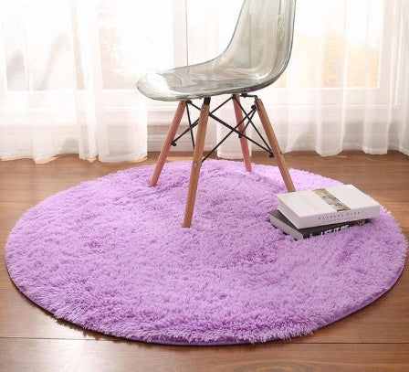 Fluffy Round Shaggy Rugs - 9 Colors, 1.77" Thick Pile - Dreamy-Designs Store Online