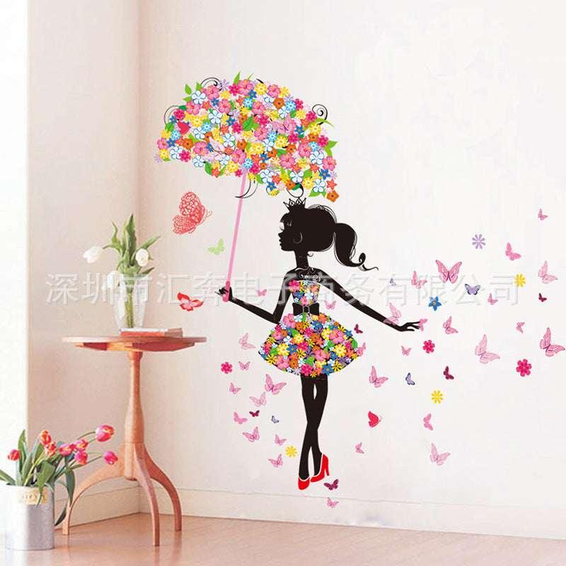 Elf Umbrella Creative Wall Sticker (90x60cm) // PVC Material // Decorative Home Decor - Dreamy-Designs Store Online