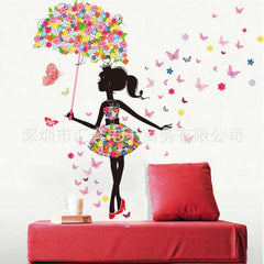 Elf Umbrella Creative Wall Sticker (90x60cm) // PVC Material // Decorative Home Decor - Dreamy-Designs Store Online