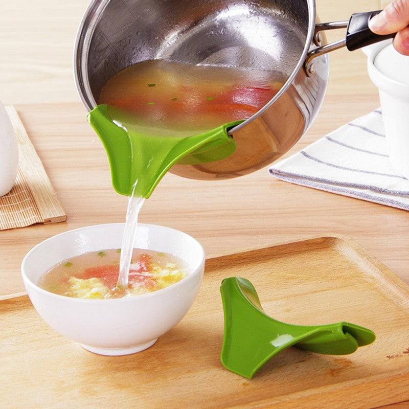 Silicone Soup Funnel Kitchen Gadget Tool (Green) // Pour Without Spills // Food-Grade Material // Easy to Use and Clean // - Dreamy-Designs Store Online