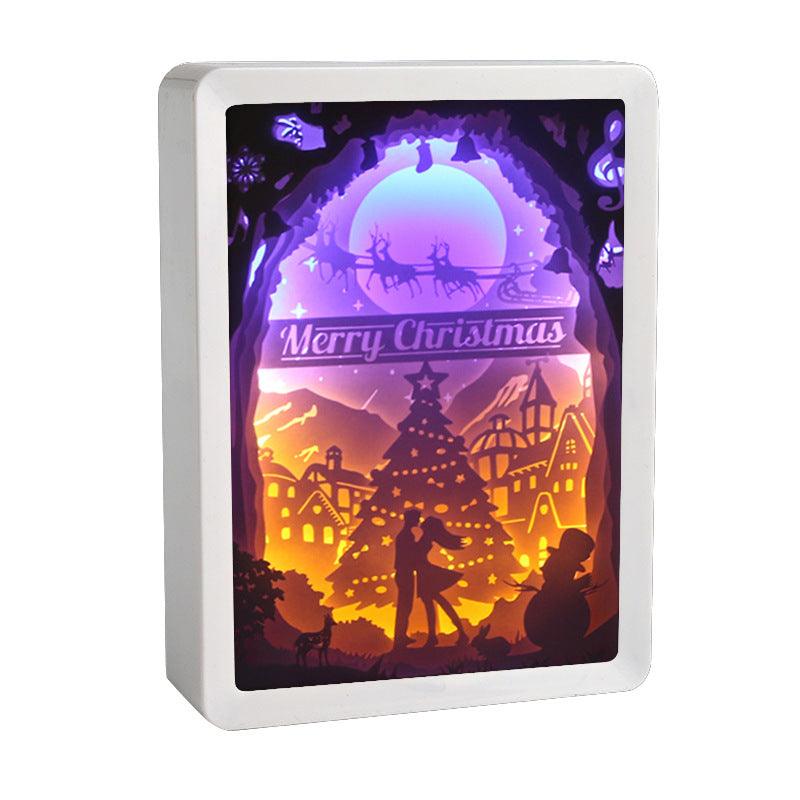 Home Photo Frame Bedside Lamp 3D Light And Shadow Paper Carving Ornaments (USB Powered, Remote Control, Modern Design) - Dreamy-Designs Store Online