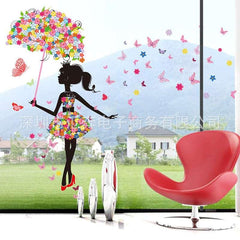 Elf Umbrella Creative Wall Sticker (90x60cm) // PVC Material // Decorative Home Decor - Dreamy-Designs Store Online