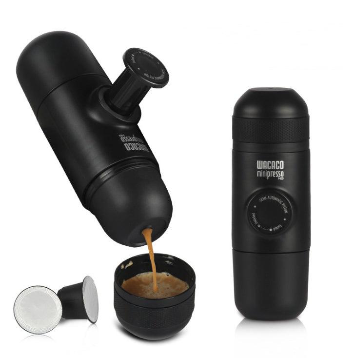 Portable Manual Coffee Machine (Black) - Compact 6x17.5cm Design, 8 Bar Pressure, 70ml Capacity - Dreamy-Designs Store Online