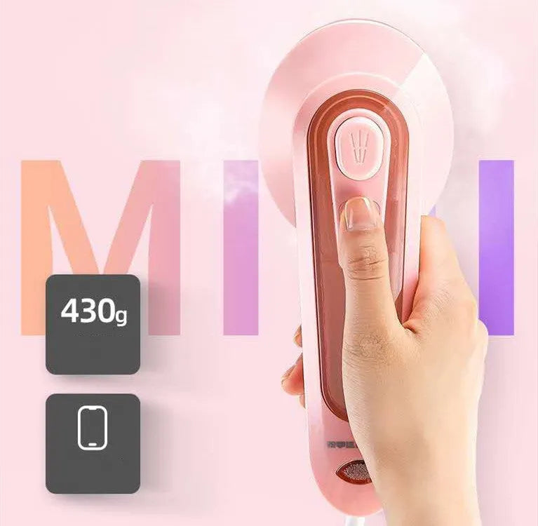 Portable Mini Steam Brush For Travel And Business Trip (AC Powered, 30W, Pink) "Ceramic/Teflon Soleplate" (220V-110V) - Dreamy-Designs Store Online