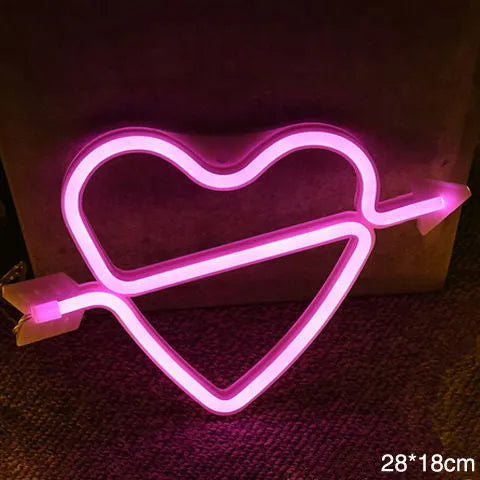 LED Neon Sign Night Light (INS Decoration) - USB & Battery Powered / Indoor Wall Decor / Romantic Elegant Lighting / Perfect Gift Idea (30x18.5x2cm) - Dreamy-Designs Store Online