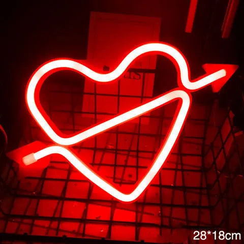 LED Neon Sign Night Light (INS Decoration) - USB & Battery Powered / Indoor Wall Decor / Romantic Elegant Lighting / Perfect Gift Idea (30x18.5x2cm) - Dreamy-Designs Store Online