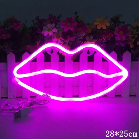 LED Neon Sign Night Light (INS Decoration) - USB & Battery Powered / Indoor Wall Decor / Romantic Elegant Lighting / Perfect Gift Idea (30x18.5x2cm) - Dreamy-Designs Store Online