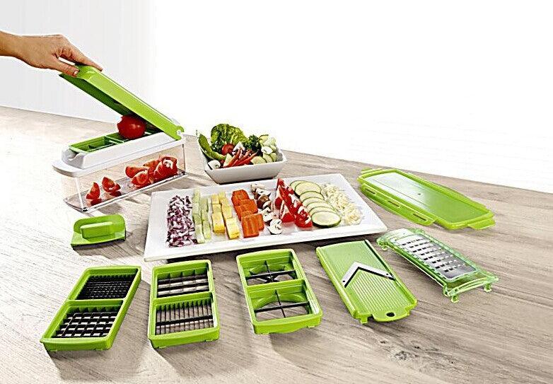 12pcs Multifunctional Vegetable Chopper (Handle Food Grate, Slicer, Dicer) // Kitchen Gadget for Chopping, Slicing, Dicing // All-in-One Manual Food Processor - Dreamy-Designs Store Online