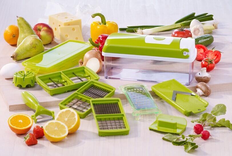 12pcs Multifunctional Vegetable Chopper (Handle Food Grate, Slicer, Dicer) // Kitchen Gadget for Chopping, Slicing, Dicing // All-in-One Manual Food Processor - Dreamy-Designs Store Online