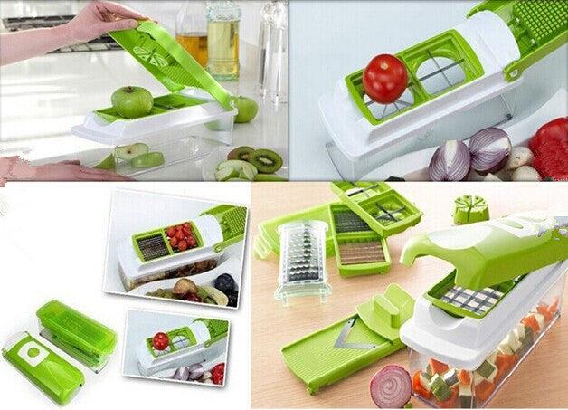 12pcs Multifunctional Vegetable Chopper (Handle Food Grate, Slicer, Dicer) // Kitchen Gadget for Chopping, Slicing, Dicing // All-in-One Manual Food Processor - Dreamy-Designs Store Online