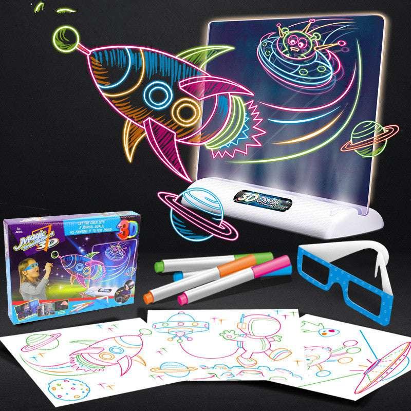 Magic 3D Drawing Board LED Light Effects Puzzle Drawing Pad Kids Painting Educational Toys Children Grow Playmates Creative Gift - Dreamy-Designs Store Online