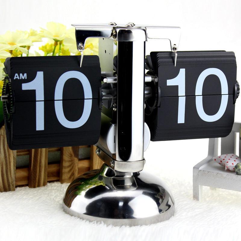 Flip Digital Clock Small Scale Table Clock Retro Flip Clock (Battery-Powered, Quartz Movement, German Origin) - Black & White - Dreamy-Designs Store Online