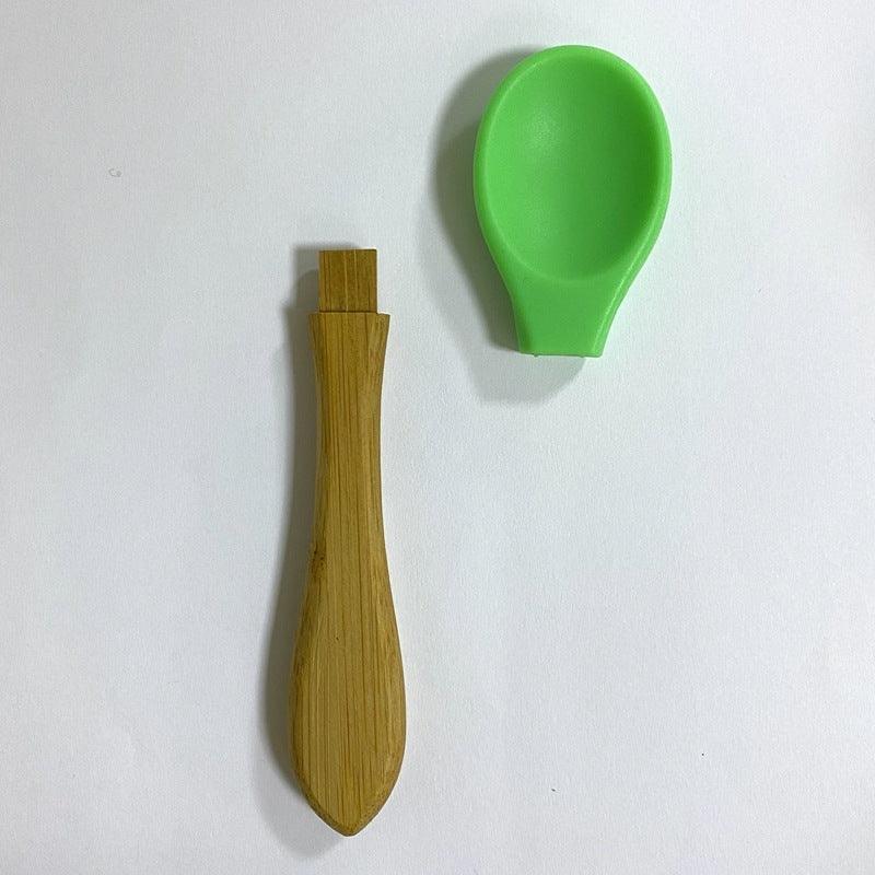 6 Colors: Safe Silicone Baby Bamboo Spoons | 14cm - Dreamy-Designs Store Online