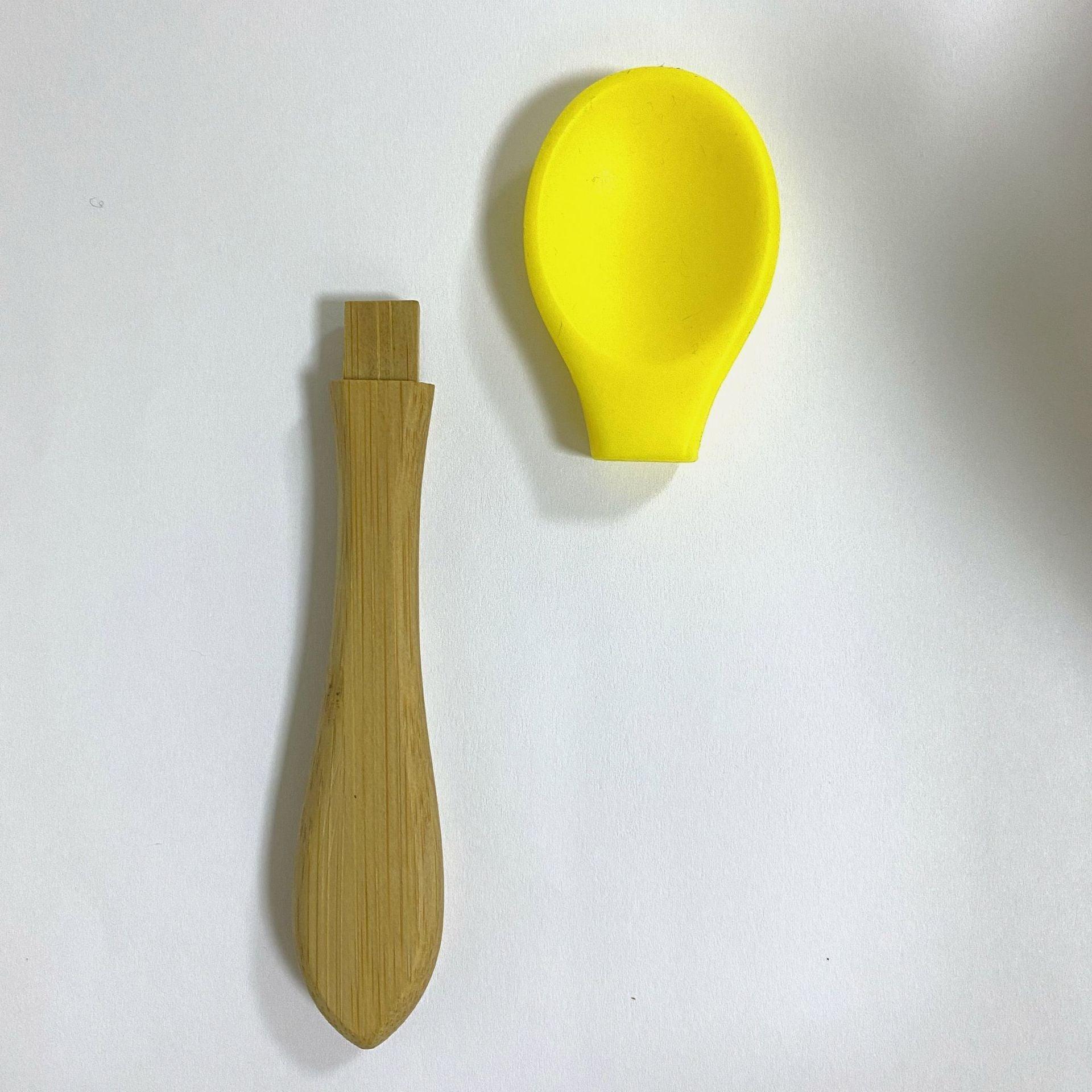 6 Colors: Safe Silicone Baby Bamboo Spoons | 14cm - Dreamy-Designs Store Online