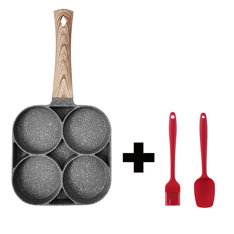 Multi Functional 4 Hole Frying Pan (Non-Stick) - Breakfast Maker for Eggs, Burgers, Pancakes & Omelets - Medical Stone Coating - Compatible with Multiple Cooktops - Dreamy-Designs Store Online