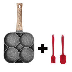 Multi Functional 4 Hole Frying Pan (Non-Stick) - Breakfast Maker for Eggs, Burgers, Pancakes & Omelets - Medical Stone Coating - Compatible with Multiple Cooktops - Dreamy-Designs Store Online