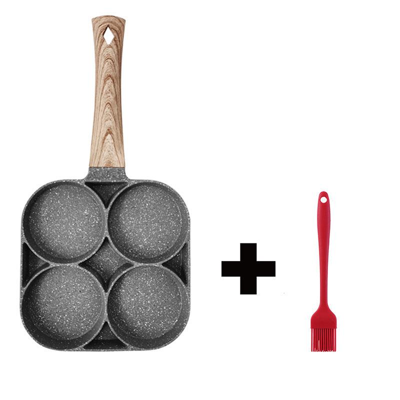 Multi Functional 4 Hole Frying Pan (Non-Stick) - Breakfast Maker for Eggs, Burgers, Pancakes & Omelets - Medical Stone Coating - Compatible with Multiple Cooktops - Dreamy-Designs Store Online