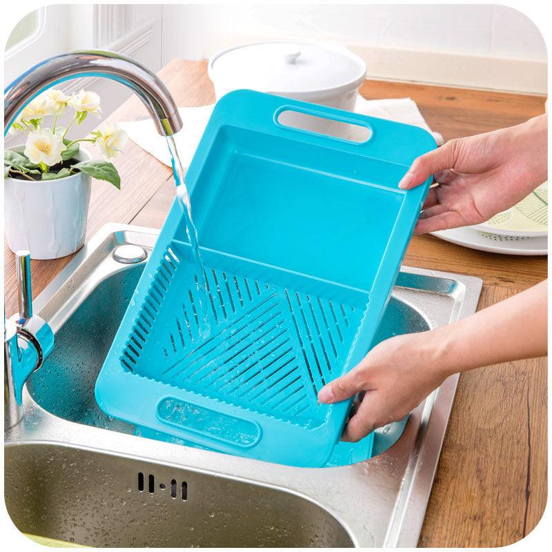 Multifunction Kitchen Chopping Block (36x23x4cm) / Sink Drain Basket / Cutting Board / Vegetable & Meat Tool / PP & TPE Material / Kitchen Accessory - Dreamy-Designs Store Online