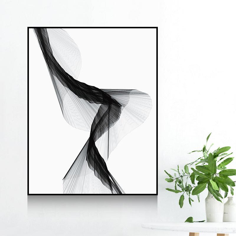 Decorative Painting For Vertical Meter Box - Nordic Abstract Canvas Art (35x45cm) - Hydraulic Lift Frame (Black/White) - Waterproof - Single Frame - PS Material - Dreamy-Designs Store Online