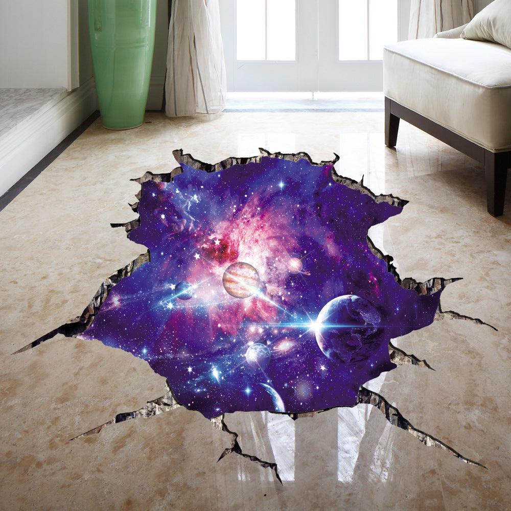 Transform Your Space: 3D Starry Sky Floor Sticker (40x64cm) - Dreamy-Designs Store Online