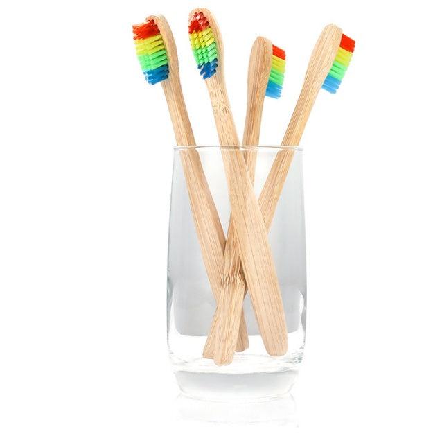 Rainbow Bamboo Toothbrush Set: 5 Eco-Friendly Oral Care Essentials - Dreamy-Designs Store Online