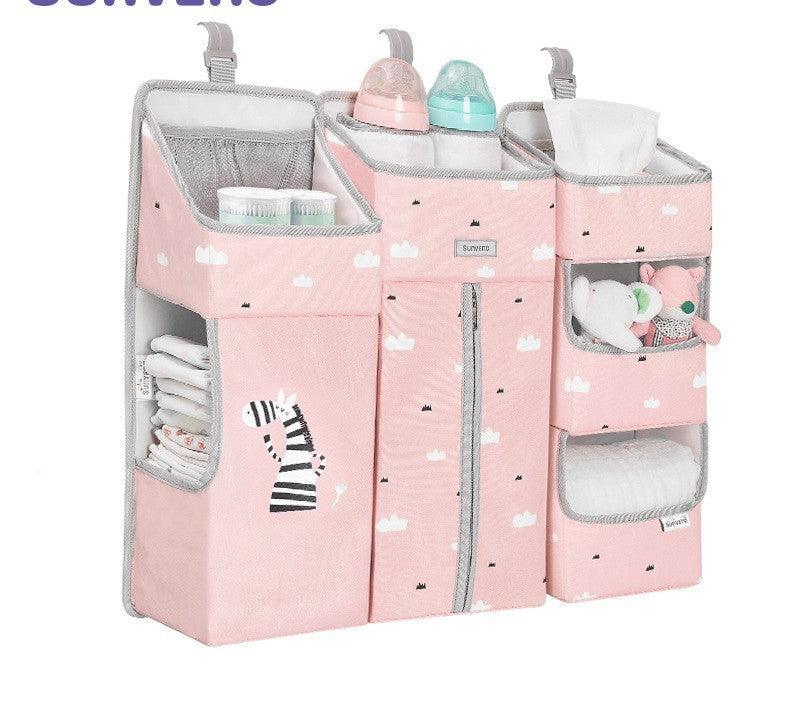 Sunveno Baby Outing Diaper Storage Bag - Bedside Hanging Basket Rack (665013cm) - Cotton & Polyester - Convenient Organizer for Parents - Dreamy-Designs Store Online