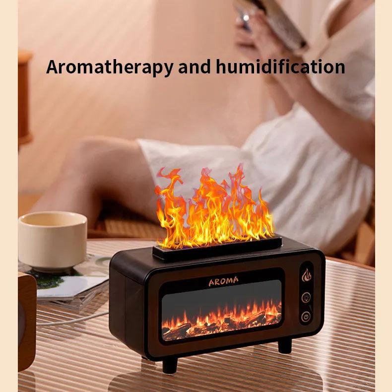 New Design Ultrasonic Flame Humidifier 200ml (Simulated Fireplace) / 3D Fire Aroma Diffuser / Colorful Light Essential Oil Diffuser / For Bedroom - Dreamy-Designs Store Online