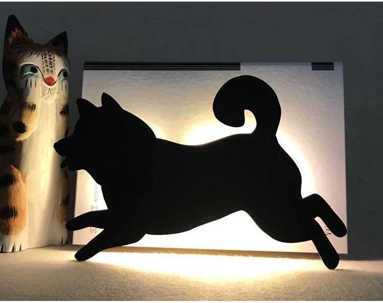 LED Animal Dog Cat Night Light Kitten Smart Sound Sensor Control Wall Lamp Home Corridor Balcony Night Lamp Baby Kids Sleep Lamp - Dreamy-Designs Store Online