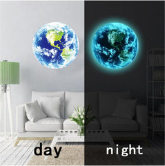 Luminous Wall Stickers 3D Moon Earth Glow Decorative Stickers - Dreamy-Designs Store Online