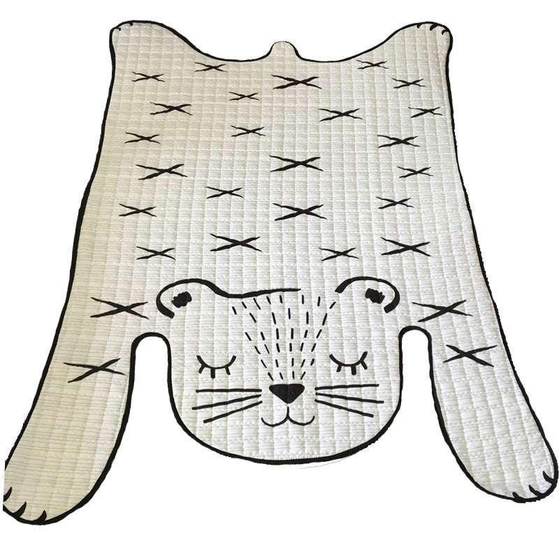 Soft Cotton Baby Play Mat / Kids Carpet / White Tiger Plush Rug (L: 130x190cm, S: 100x140cm) - Decorative Floor Mat for Living Room & Children's Development - Dreamy-Designs Store Online