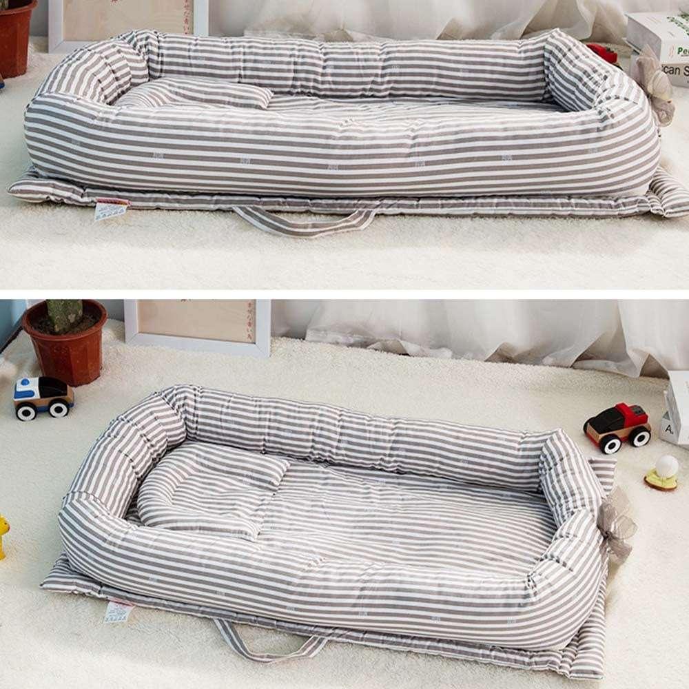 Cozy Cotton Baby Bed: Safe Sleep for 0-24 Months | 90*55*15 cm - Dreamy-Designs Store Online