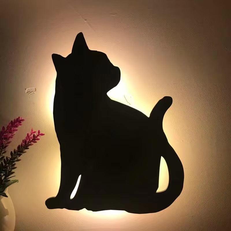 LED Animal Dog Cat Night Light Kitten Smart Sound Sensor Control Wall Lamp Home Corridor Balcony Night Lamp Baby Kids Sleep Lamp - Dreamy-Designs Store Online