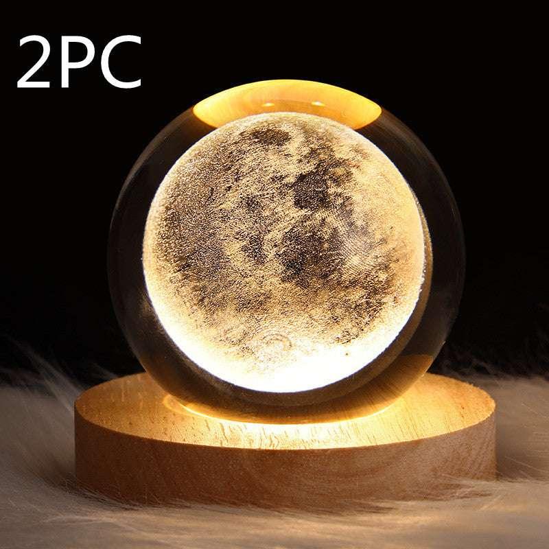 6 Designs: 3D Planet Crystal Ball Night Lamp | Cosmic Wonder - Dreamy-Designs Store Online