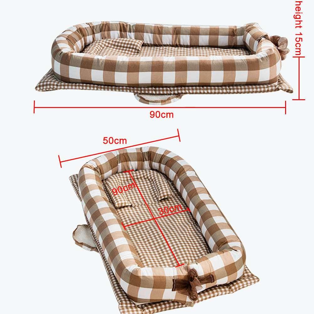 Cozy Cotton Baby Bed: Safe Sleep for 0-24 Months | 90*55*15 cm - Dreamy-Designs Store Online