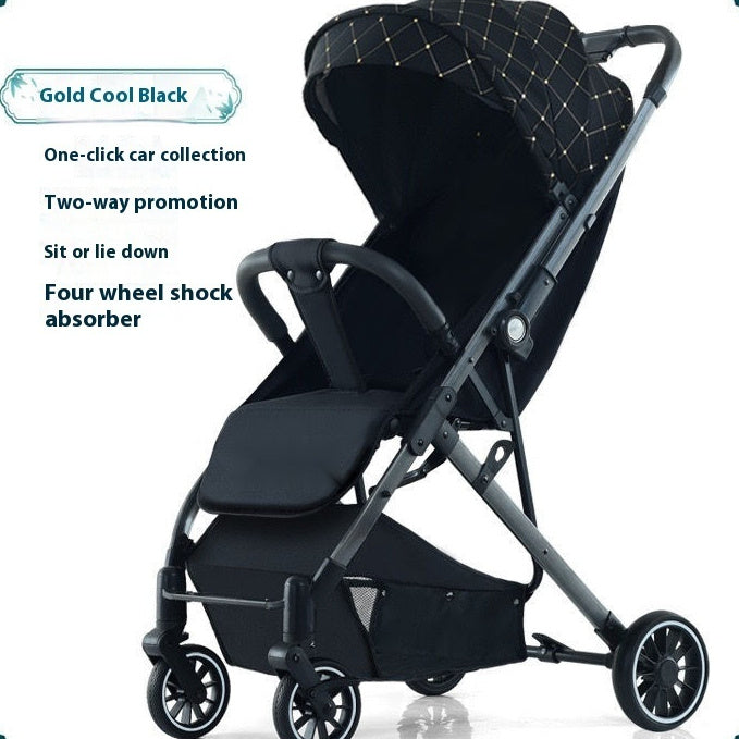 Pull Rod Type Summer Ultra-light Stroller Four Minus: Reversible, One-Click Folding, Multi-Color Stroller (With Trolley & Gifts) - Dreamy-Designs Store Online