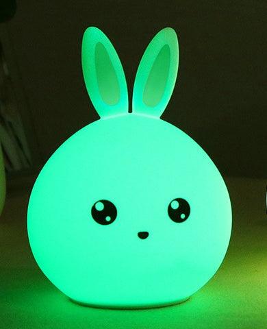 Cute Rabbit Night Light: 7-Color LED Lamp for Kids - Dreamy-Designs Store Online