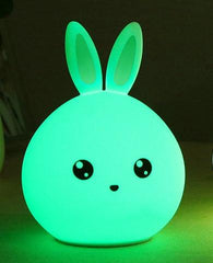 Cute Rabbit Night Light: 7-Color LED Lamp for Kids - Dreamy-Designs Store Online