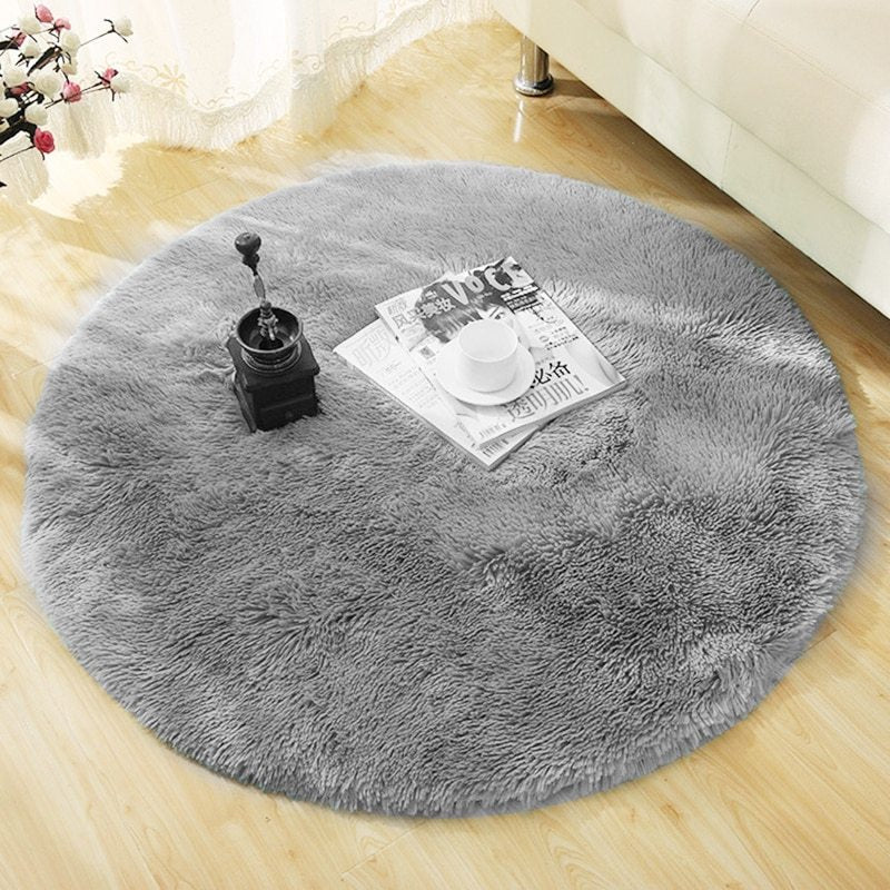 Fluffy Round Shaggy Rugs - 9 Colors, 1.77" Thick Pile - Dreamy-Designs Store Online