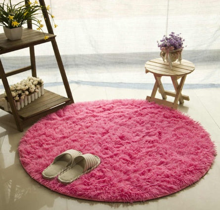 Fluffy Round Shaggy Rugs - 9 Colors, 1.77" Thick Pile - Dreamy-Designs Store Online