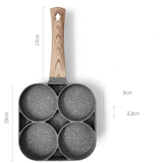 Multi Functional 4 Hole Frying Pan (Non-Stick) - Breakfast Maker for Eggs, Burgers, Pancakes & Omelets - Medical Stone Coating - Compatible with Multiple Cooktops - Dreamy-Designs Store Online