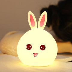 Cute Rabbit Night Light: 7-Color LED Lamp for Kids - Dreamy-Designs Store Online