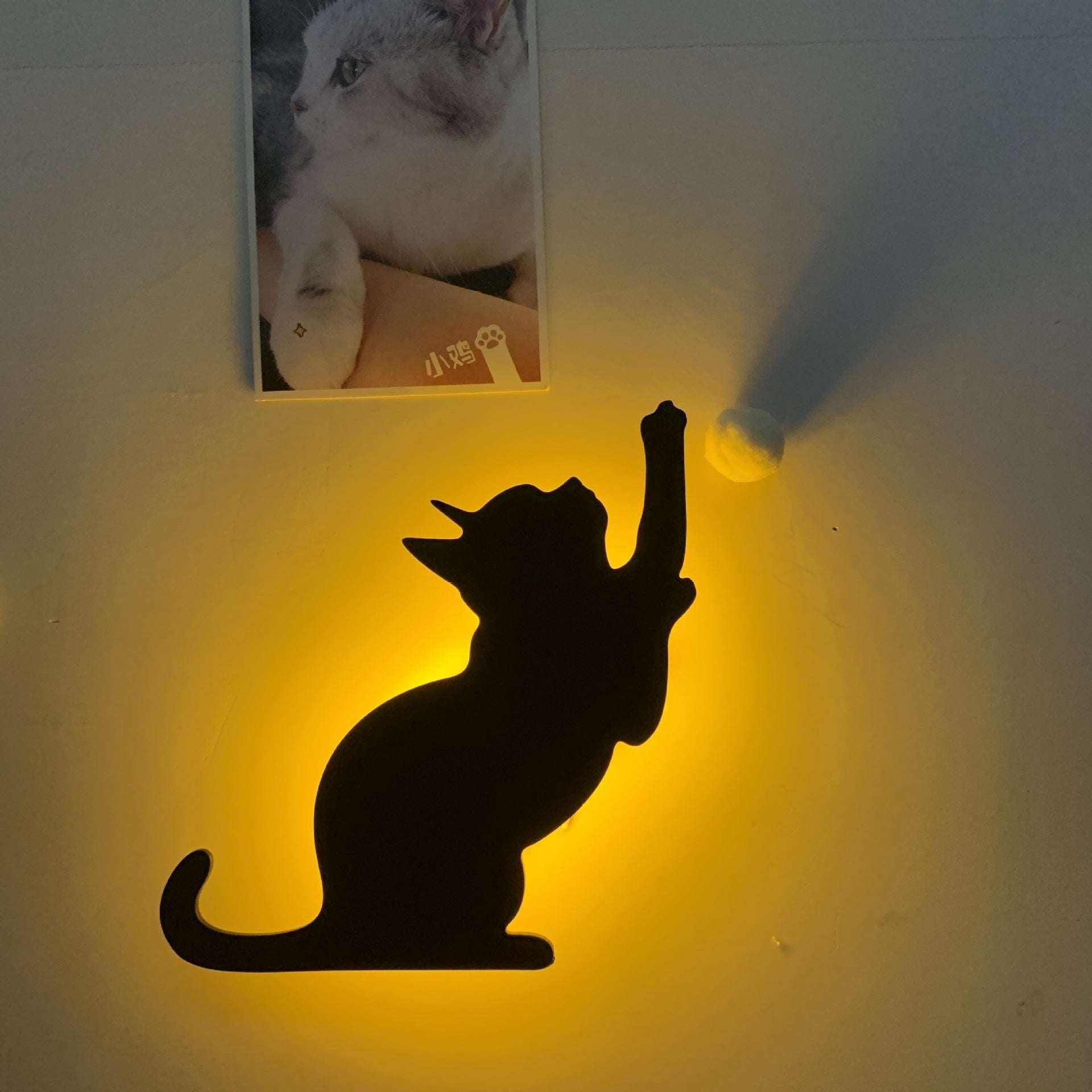 LED Animal Dog Cat Night Light Kitten Smart Sound Sensor Control Wall Lamp Home Corridor Balcony Night Lamp Baby Kids Sleep Lamp - Dreamy-Designs Store Online