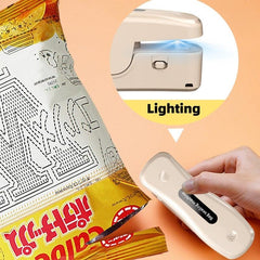 Rechargeable Small USB Mini Sealing Machine, Portable Kitchen Gadget (Type-C Charging, Multi-Purpose, Magnetic Attraction Patch) - Milky White/Black - Dreamy-Designs Store Online