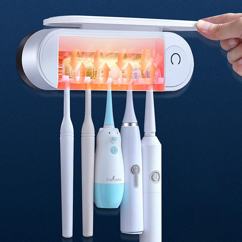 Ultraviolet Toothbrush Holder - Wall-Mounted Sterilizer & Dryer (White, 20x6x5.5cm) / UV Sanitizer for Bathroom Accessories / Eco-Friendly Cleaning Device - Dreamy-Designs Store Online