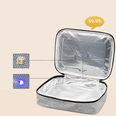 UV Sterilizer Disinfection Package - Mummy Bag With Built-In Sanitizer (Gray, 280 * 220 * 70mm) / Portable UV Light Disinfection / 10-Minute Cycle / 275nm Wavelength / USB Rechargeable - Dreamy-Designs Store Online